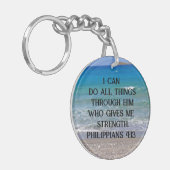ピリピ4:13カスタムビーチの聖句 キーホルダー (正面左)