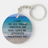 ピリピ4:13カスタムビーチの聖句 キーホルダー (裏面)