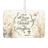 ピリピ4:13キリストの聖書を通して、すべてのもの カーエアーフレッシュナー (裏面)