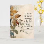 ピリピ4:13キリストの聖書を通して、すべてのもの カード (黄色い花)