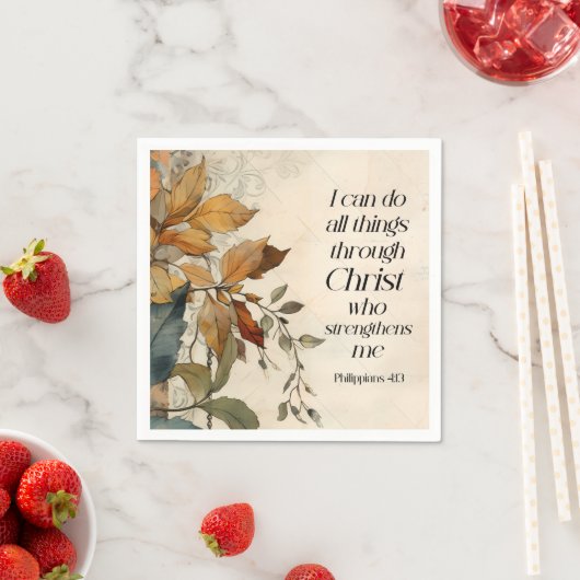 ピリピ4:13キリストの聖書を通して、すべてのもの スタンダードカクテルナプキン (インサイチュ)
