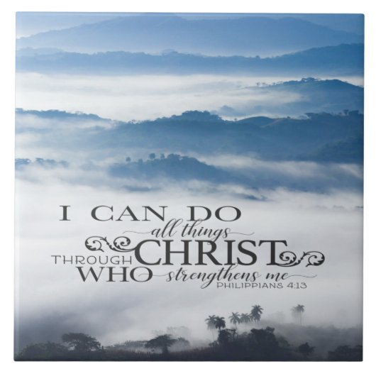 ピリピ4:13キリストの聖書を通して、すべてのもの タイル (正面)