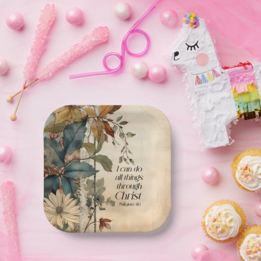 ピリピ4:13キリストの聖書を通して、すべてのもの ペーパープレート (パーティー)