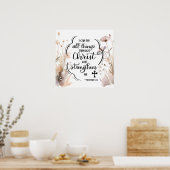 ピリピ4:13キリストの聖書を通して、すべてのもの ポスター (キッチン)