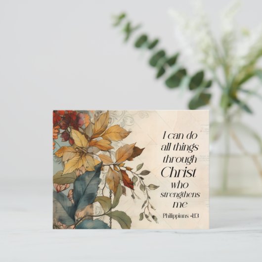 ピリピ4:13キリストの聖書を通して、すべてのもの ポストカード (スタンド正面)