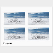 ピリピ4:13キリストの聖書を通して、すべてのもの 長方形シール (シート)