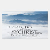 ピリピ4:13キリストの聖書を通して、すべてのもの 長方形シール (正面)