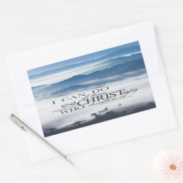 ピリピ4:13キリストの聖書を通して、すべてのもの 長方形シール