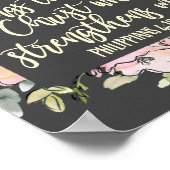 ピリピ4:13バイブル聖句パステルかわいらしフローラ ポスター (角)