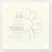 ピリピ4:13聖書の引用文花 ガラスコースター (裏面)