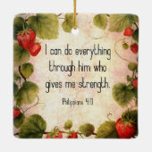 ピリピ4:13聖書の時代を超えたデザイン セラミックオーナメント (裏面)