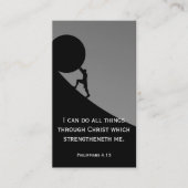 ピリピ4:13聖書の聖句クリスチャン教会 名刺 (正面)