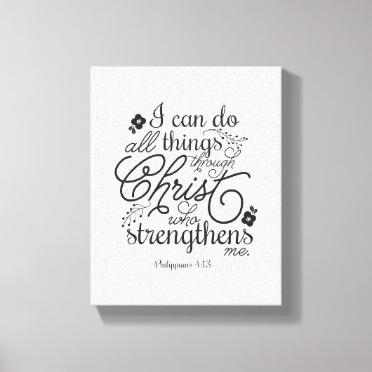 ピリピ4:13聖書の聖句聖なる書物、 経典色を選ぶ キャンバスプリント (正面)
