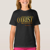 ピリピ4:13聖書の聖句KJV引用文ガールズ Tシャツ (正面)