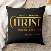 ピリピ4:13聖書の聖句KJV引用文 クッション (ブランケット)