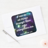 ピリピ4:13聖書の詩 スクエアシール (封筒)