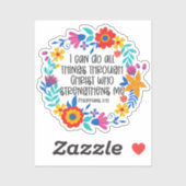 ピリピ4:13聖書聖なる書物、 経典フォークアートフローラ シール (シート)