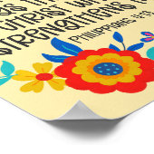 ピリピ4:13聖書聖なる書物、 経典フォークアートフローラ ポスター (角)