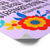 ピリピ4:13聖書聖なる書物、 経典フォークアートフローラ ポスター (角)