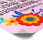 ピリピ4:13聖書聖なる書物、 経典フォークアートフローラ ポスター (角)