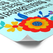 ピリピ4:13聖書聖なる書物、 経典フォークアートフローラ ポスター (角)