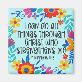 ピリピ4:13聖書聖なる書物、 経典フォークアートフローラ マグネット