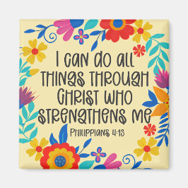 ピリピ4:13聖書聖なる書物、 経典フォークアートフローラ マグネット