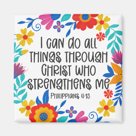 ピリピ4:13聖書聖なる書物、 経典フォークアートフローラ マグネット