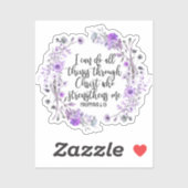 ピリピ4:13聖書聖なる書物、 経典紫ラベンダー シール (シート)