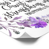 ピリピ4:13聖書聖なる書物、 経典紫ラベンダー ポスター (角)