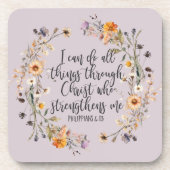 ピリピ4:13聖書聖なる書物、 経典聖句フローラボホ コースター (正面)