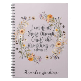 ピリピ4:13聖書聖なる書物、 経典聖句フローラ ノートブック