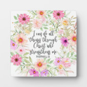 ピリピ4:13聖書聖なる書物、 経典聖句フローラ フォトプラーク (正面)