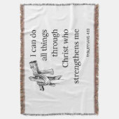 ピリピ4:13聖書聖なる書物、 経典KJV引用文 スローブランケット (正面縦)