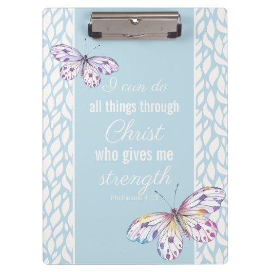 ピリピ4:13蝶 クリップボード (正面)
