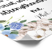 ピリピ4:13青あじさい強いバイブル引用文 ポスター (角)