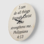 ピリピ4:13 ラージ壁時計 (傾斜)