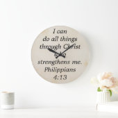 ピリピ4:13 ラージ壁時計 (ホーム)