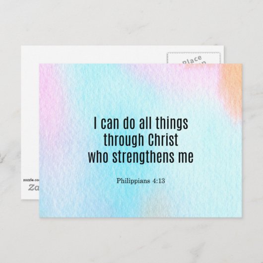 ピリピ4:13、私はすべての事を行うことができる… ポストカード (正面/裏面)