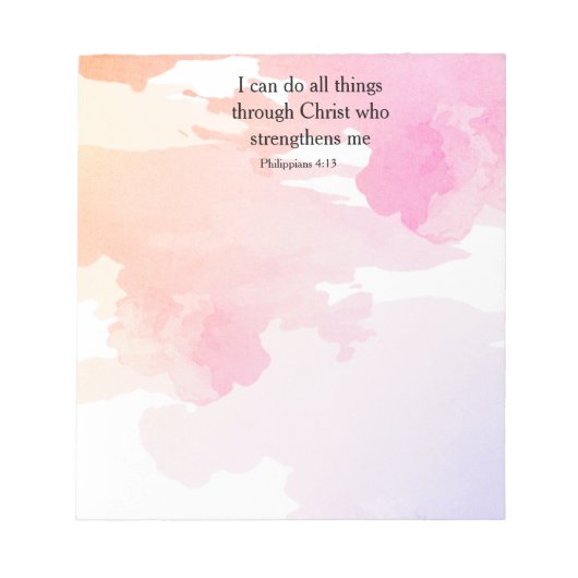 ピリピ4:13、聖書の聖句 ノートパッド (正面)