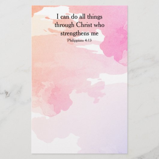 ピリピ4:13、聖書の聖句 便箋 (正面)