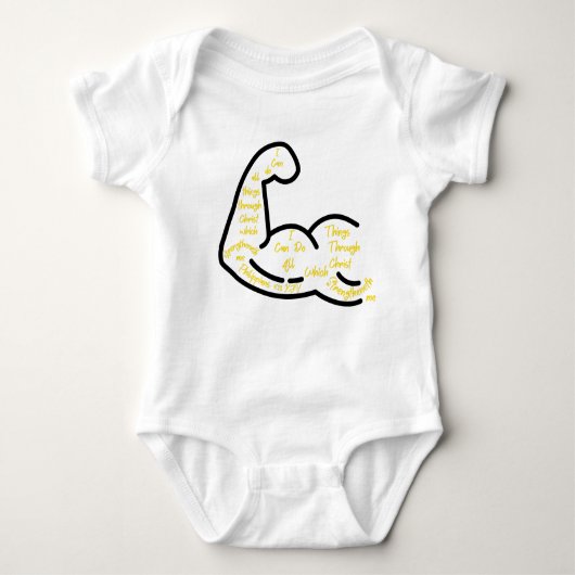 ピリピ4:13 KJV聖句 ベビーボディスーツ (正面)