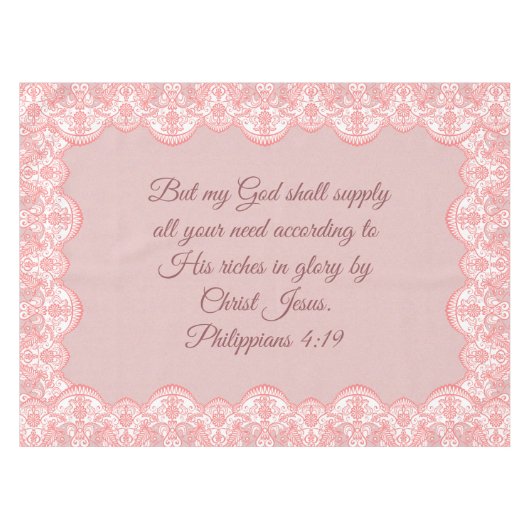 ピリピ4:19 テーブルクロス (正面(横))