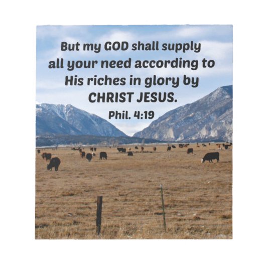 ピリピ4:19 ノートパッド (正面)