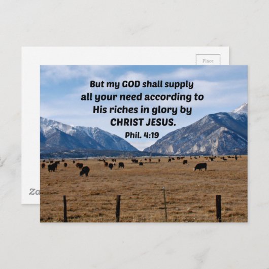 ピリピ4:19 ポストカード (正面/裏面)