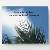 ピリピ4:4主に喜びなさい。 フォトプラーク (正面)
