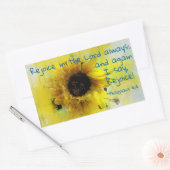 ピリピ4:4主に喜びなさい！聖書 長方形シール (封筒)