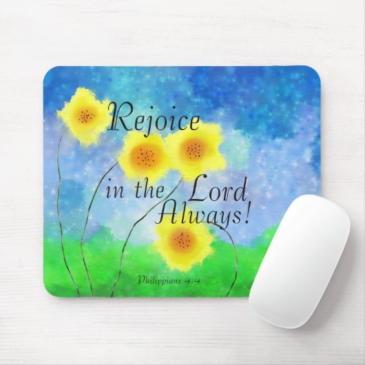 ピリピ4:4聖書、主にあって喜ぶ マウスパッド (マウス)