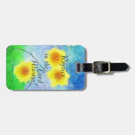 ピリピ4:4聖書、主にあって喜ぶ ラゲッジタグ