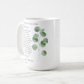 ピリピ4:4-7聖書の聖句ユーカリ離れス コーヒーマグカップ (正面左)